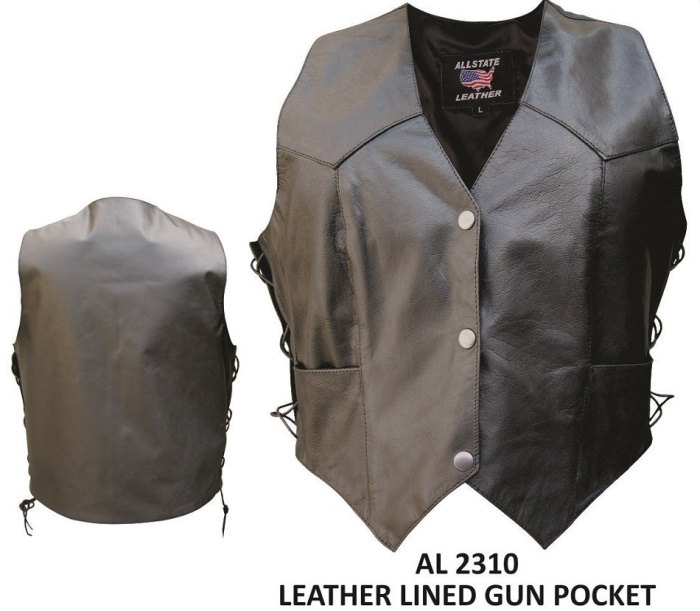 (image for) Ladies soft buffalo leather conceal carry vest